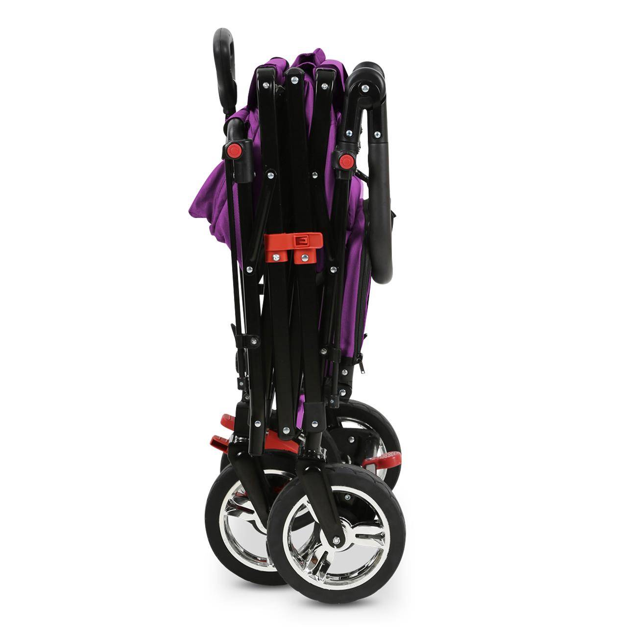 FUXLIFE by FUXTEC Chariot à bras FX-CT800 confort pliable - Pourpre | Chariot de transport avec toit solaire | Rallonge intérieure - Image 5