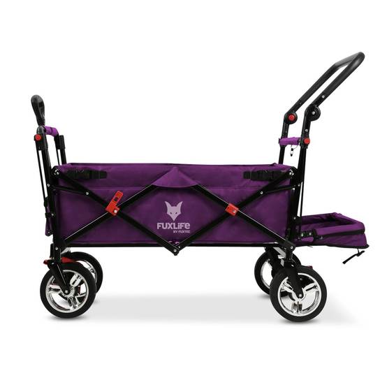 FUXLIFE by FUXTEC Chariot à bras FX-CT800 confort pliable - Pourpre | Chariot de transport avec toit solaire | Rallonge intérieure - Image 7