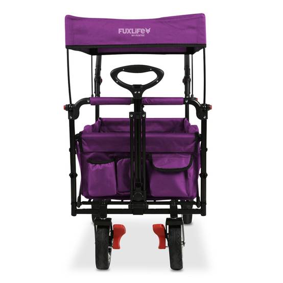 FUXLIFE by FUXTEC Chariot à bras FX-CT800 confort pliable - Pourpre | Chariot de transport avec toit solaire | Rallonge intérieure - Image 4