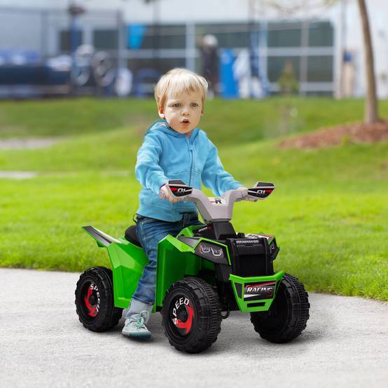 Quad électrique pour enfants véhicule à batterie 6V avec marche avant et arrière 70L x 41,5l x 48,5H cm Vert - Image 3