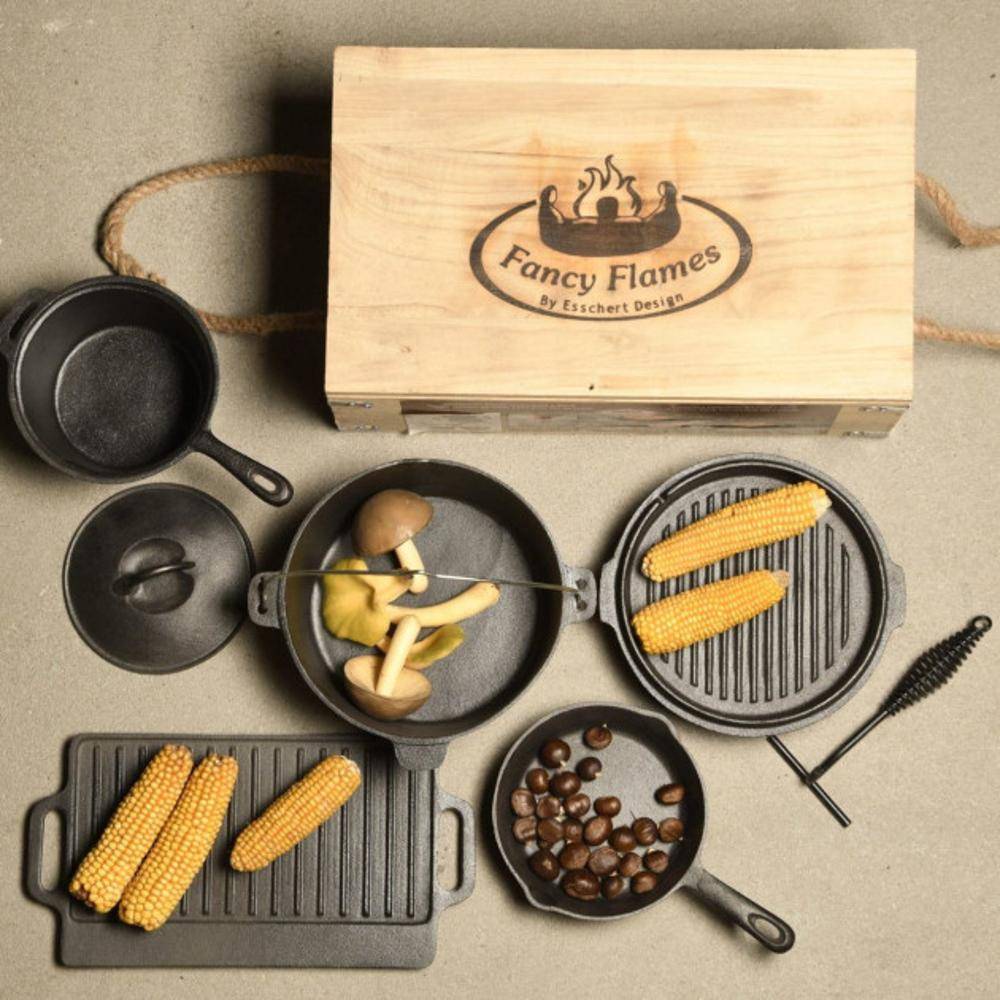 Esschert Design - Set à cuisiner en fonte 7 pièces Feu de Camp - Imagen 2