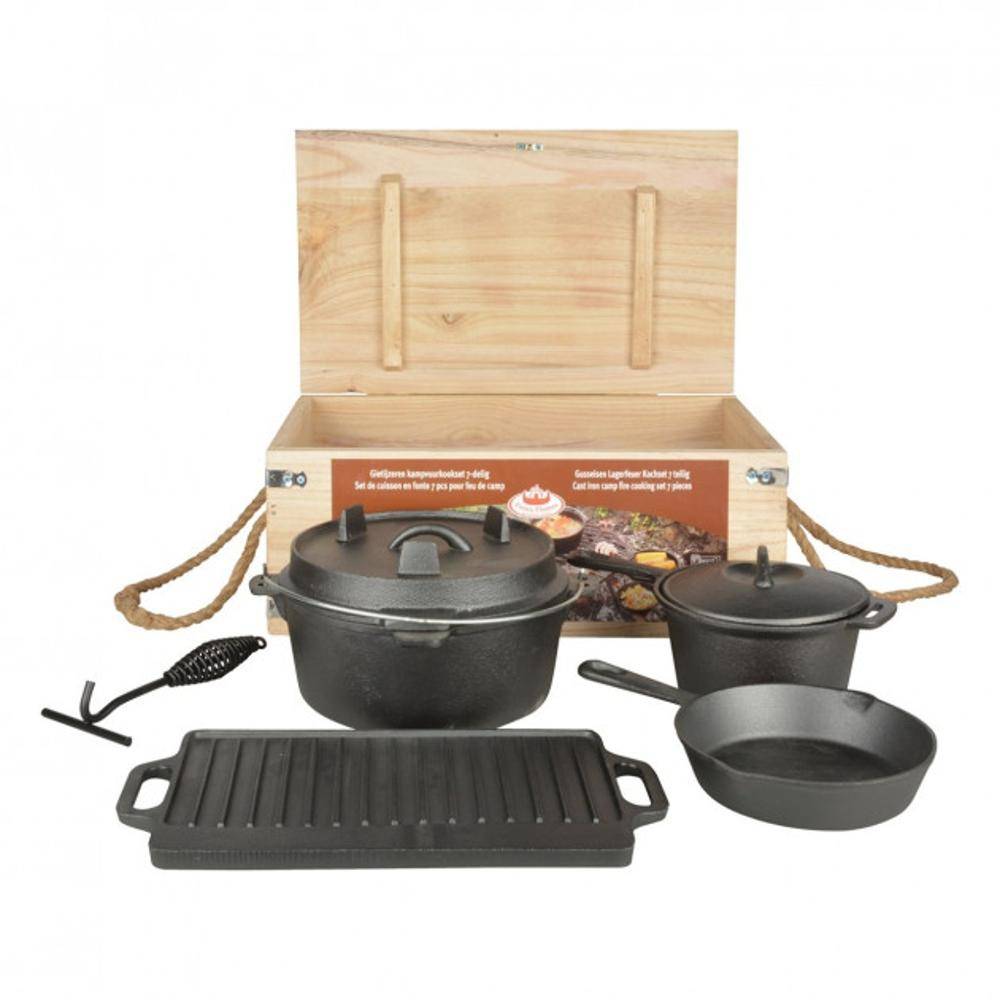 Esschert Design - Set à cuisiner en fonte 7 pièces Feu de Camp - Imagen 1