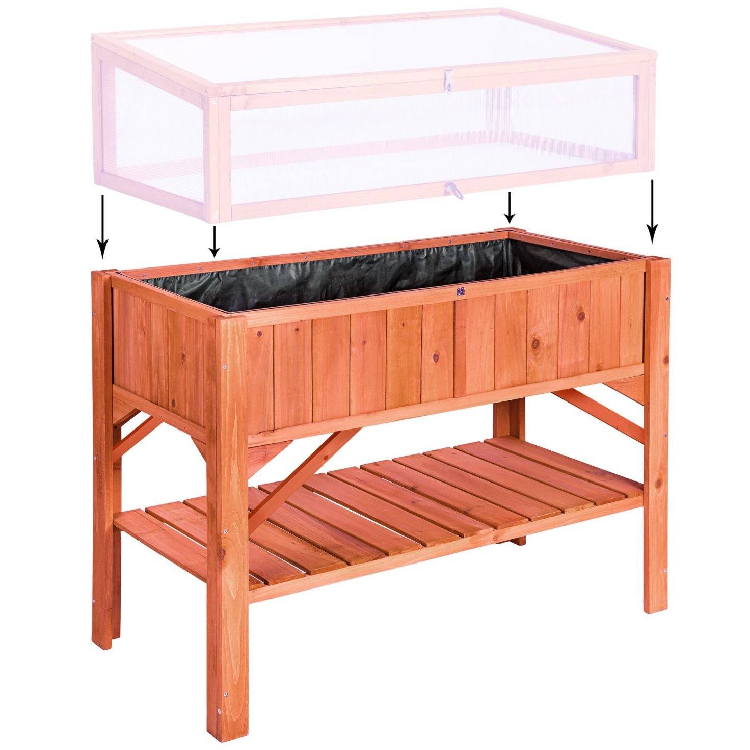 Helloshop26 - Potager sur pied bac de jardinage idéal pour les petites terrasses et balcons 119 cm pin - Imagen 3
