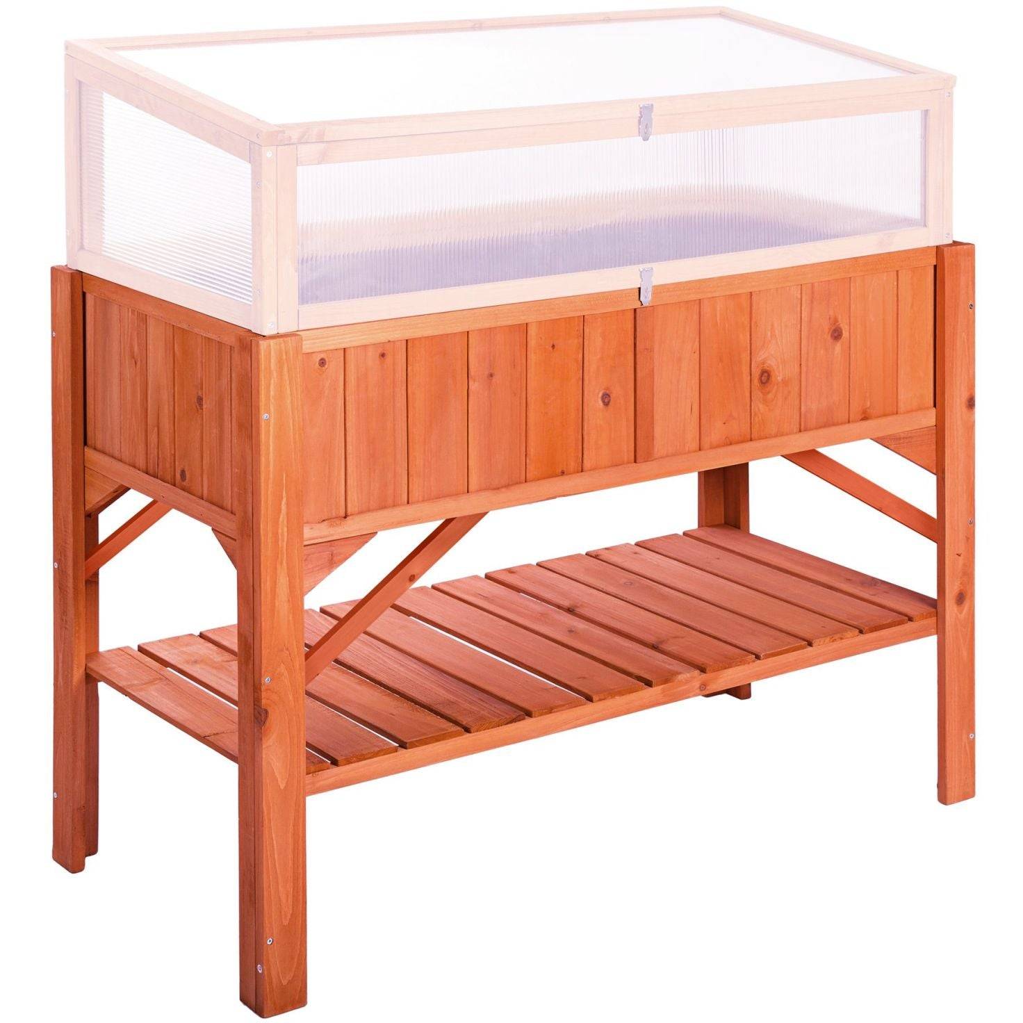 Helloshop26 - Potager sur pied bac de jardinage idéal pour les petites terrasses et balcons 119 cm pin - Imagen 4