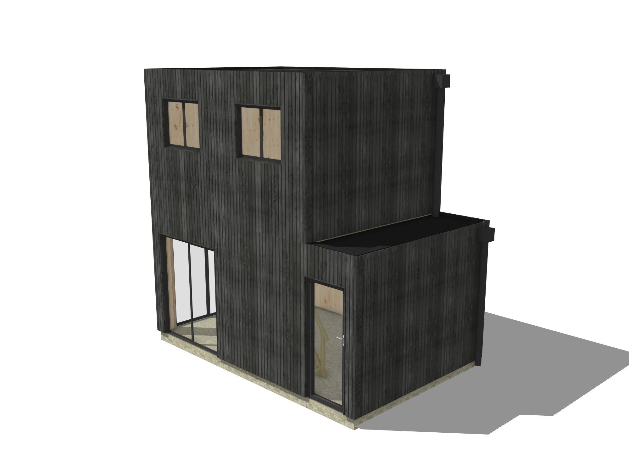 Studio de jardin RE2020 en bois 5,5 x 3,5 x 2,7 m / isolation RE2020 avec mezzanine et terrasse / menuiseries alu k-line - Image 2