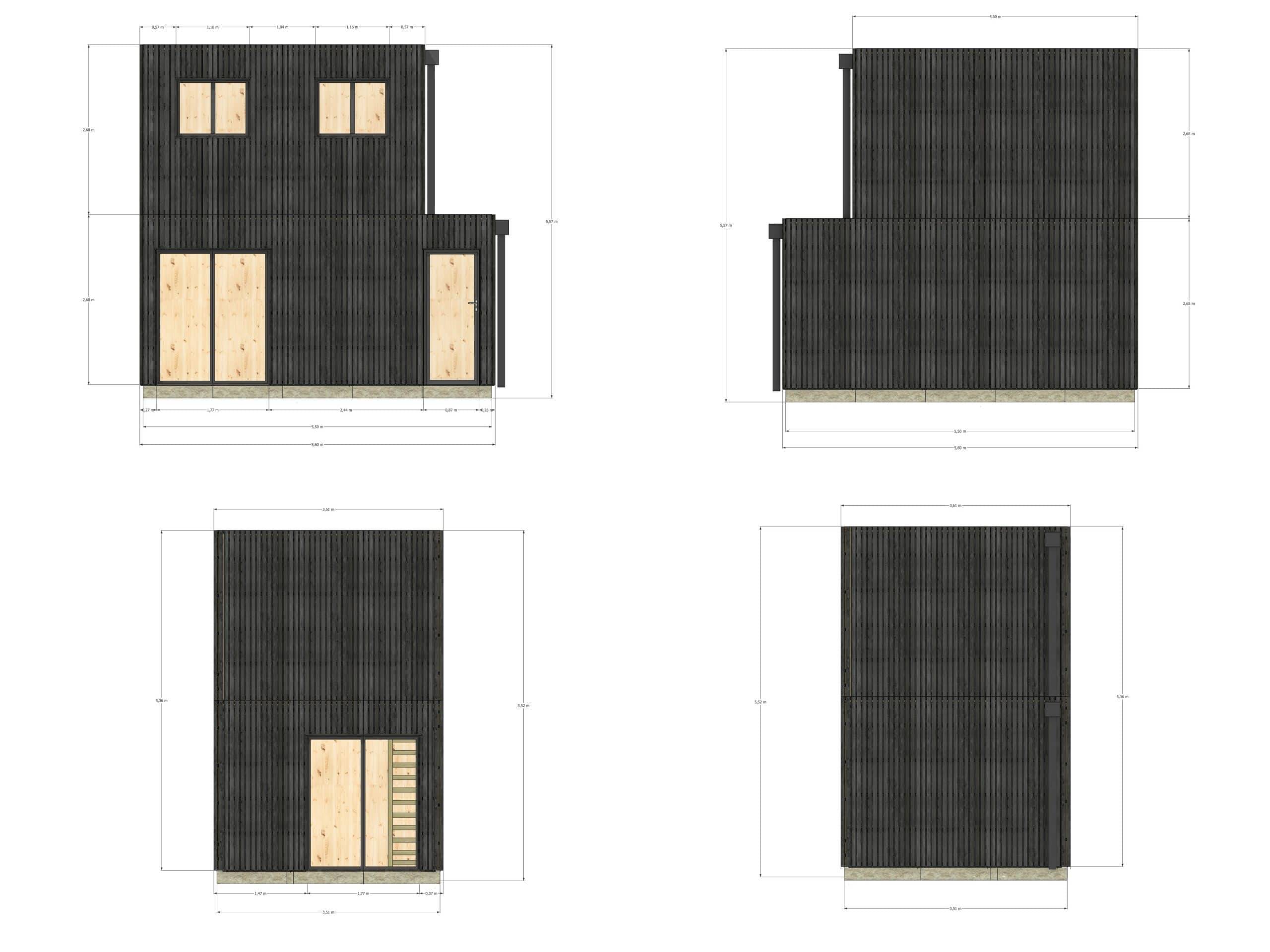 Studio de jardin RE2020 en bois 5,5 x 3,5 x 2,7 m / isolation RE2020 avec mezzanine et terrasse / menuiseries alu k-line - Image 4