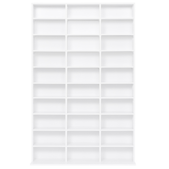 Bibliothèque étagère CD CEYLIA 30 cases avec étagères modulables bois blanc - Image 3