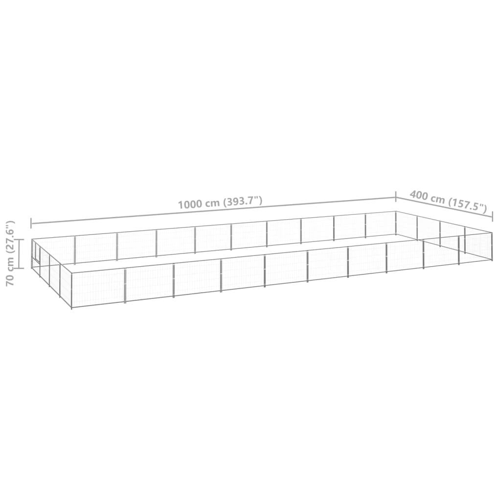 Vidaxl - Chenil Argenté 40 m² Acier vidaXL 3082156 - Imagen 3
