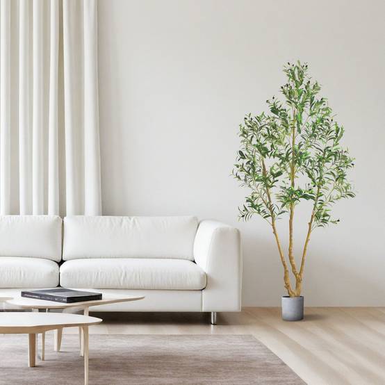 VEVOR Arbre Artificiel Plante Artificielle Faux Olivier 2,1 m Déco d'Intérieur - Image 8
