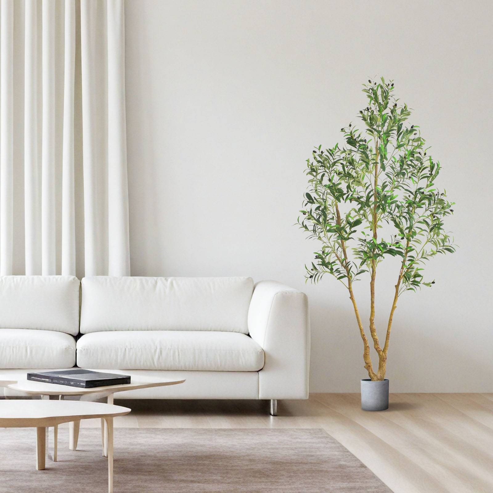VEVOR Arbre Artificiel Plante Artificielle Faux Olivier 2,1 m Déco d'Intérieur - Image 8
