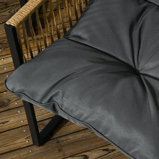 Salon de jardin 4 places résine tressée balcon canapé fauteuils gris - ComfortXL Outdoor Living - Image 10