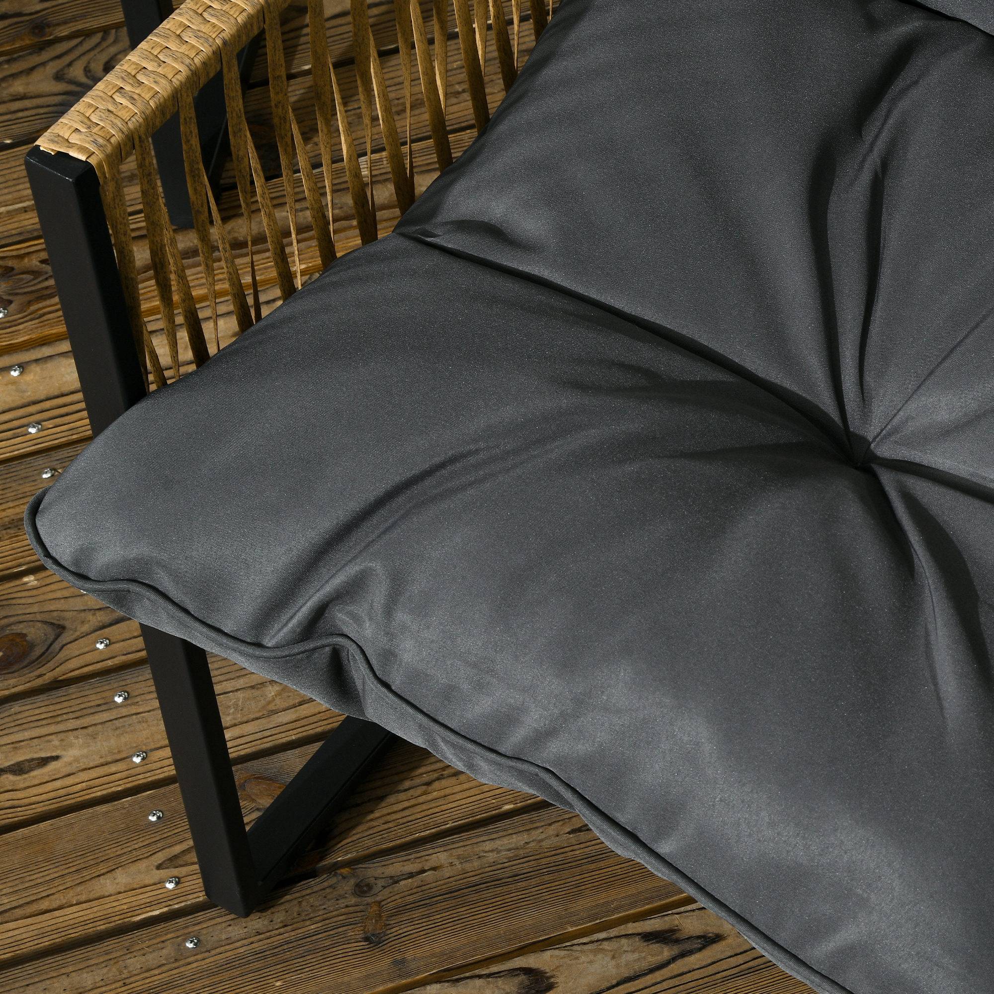 Salon de jardin 4 places résine tressée balcon canapé fauteuils gris - ComfortXL Outdoor Living - Image 10
