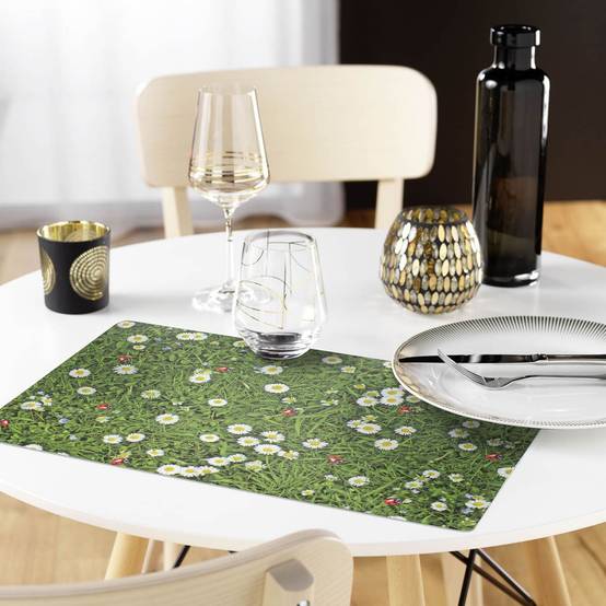 Set de Table Imprimé "Fleurette" 28x44cm Vert - Image 2
