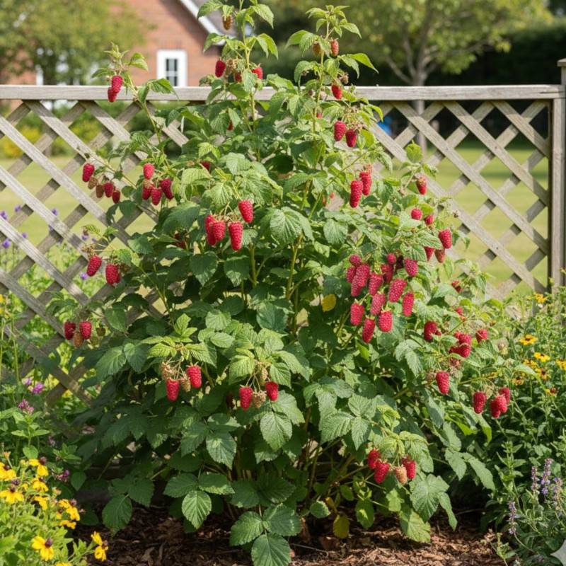 Mûre-framboise Buckingham, Tayberry à fleurs Rose - feuillage Caduc - Godet - 5/20 cm-  hauteur à maturité De 2,50 m à 3,00 m - Imagen 4