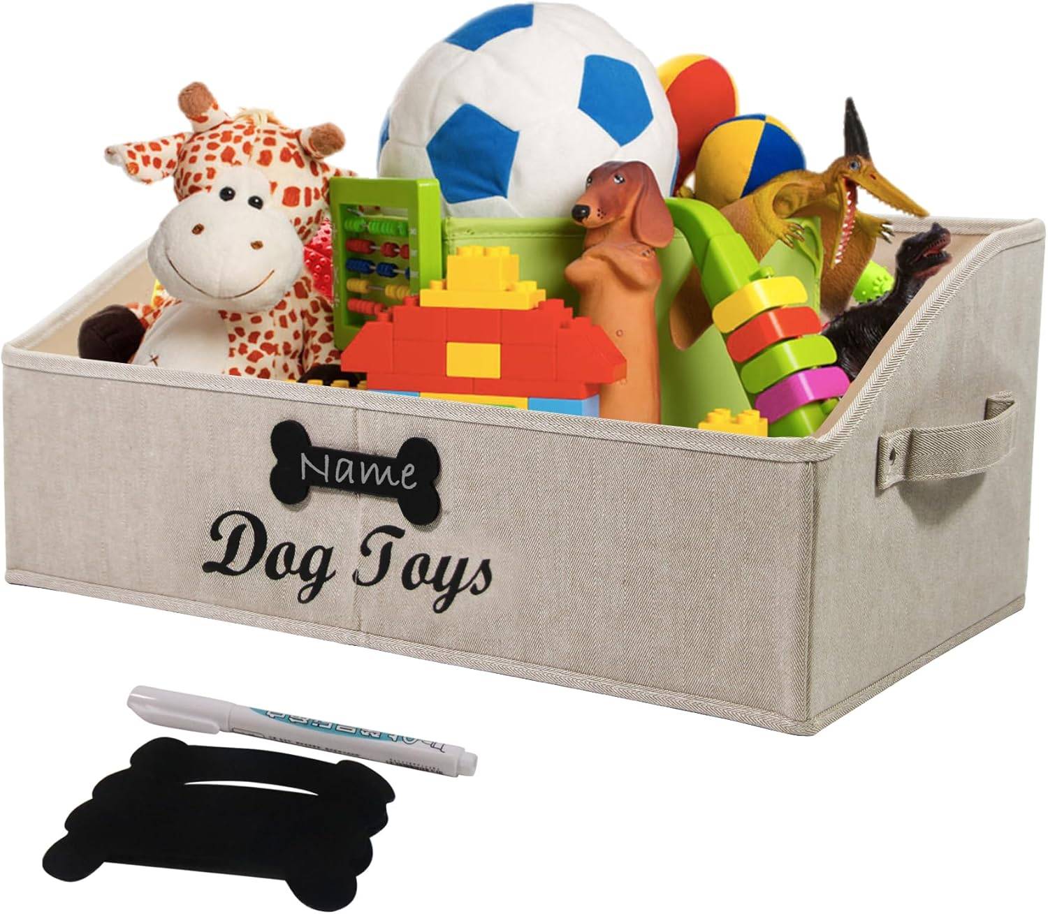 Pethiy-Panier de Rangement en Toile pour Jouets de Chien,Boîte de Rangement avec Poignée