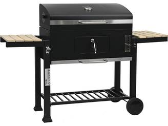 Barbecue Charbon Avec Tablettes Latérales Et Grilles Réglables "marquis" - Noir -habitat Et Jardin