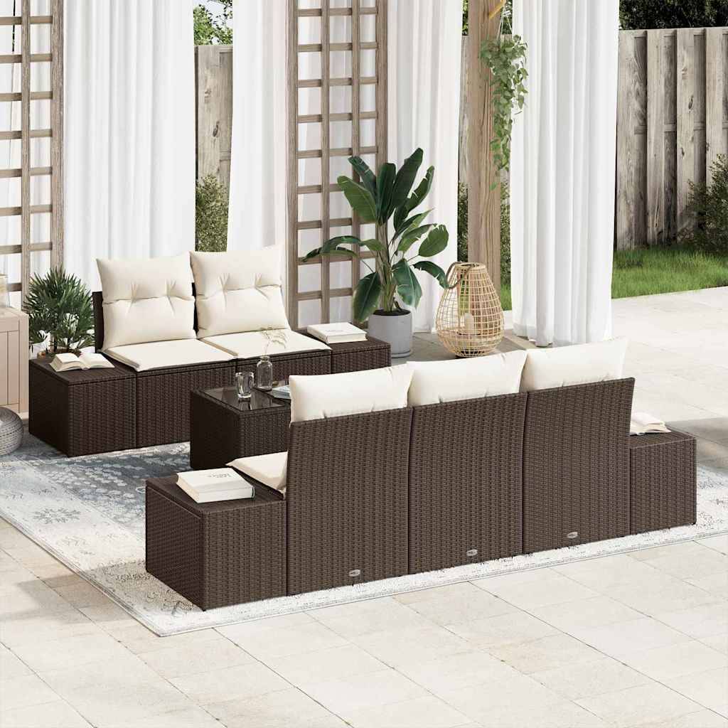 ComfortXL - Salon de Jardin 6 Places Modulable en Polyrotin avec Rangement et Table Basse Terrasse Marron – ComfortXL Outdoor Living - Image 1
