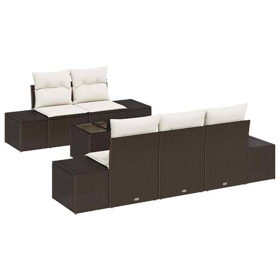 ComfortXL - Salon de Jardin 6 Places Modulable en Polyrotin avec Rangement et Table Basse Terrasse Marron – ComfortXL Outdoor Living - Image 2