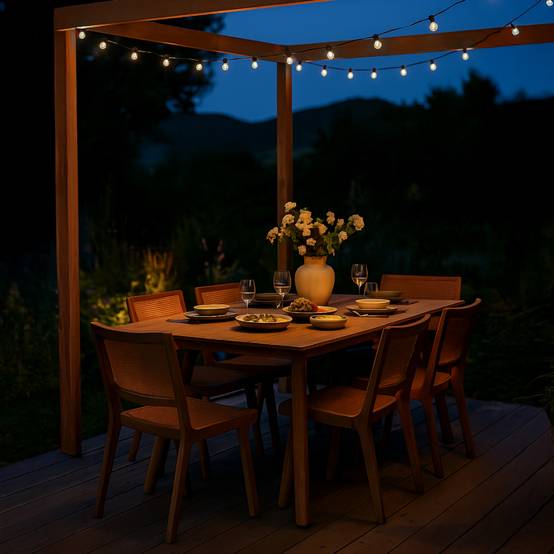 Guirlande solaire extérieure lumineuse jardin, terrasse - Grosses ampoules LED Ø 2.2 cm, 8 modes - 12 m - Blanc chaud - Linxor - Image 6