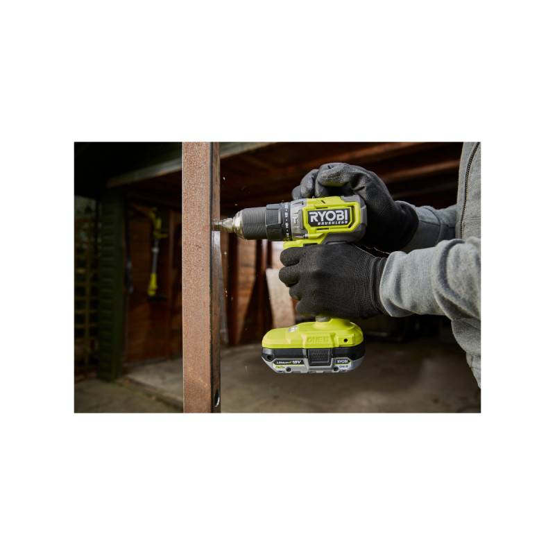 Ryobi - Perceuse-visseuse à percussion RYOBI 18V One+ Brushless - 1 batterie 4,0 Ah - 1 batterie 2.0 Ah - 1 chargeur - RPD18BL1-2C42S - Image 2