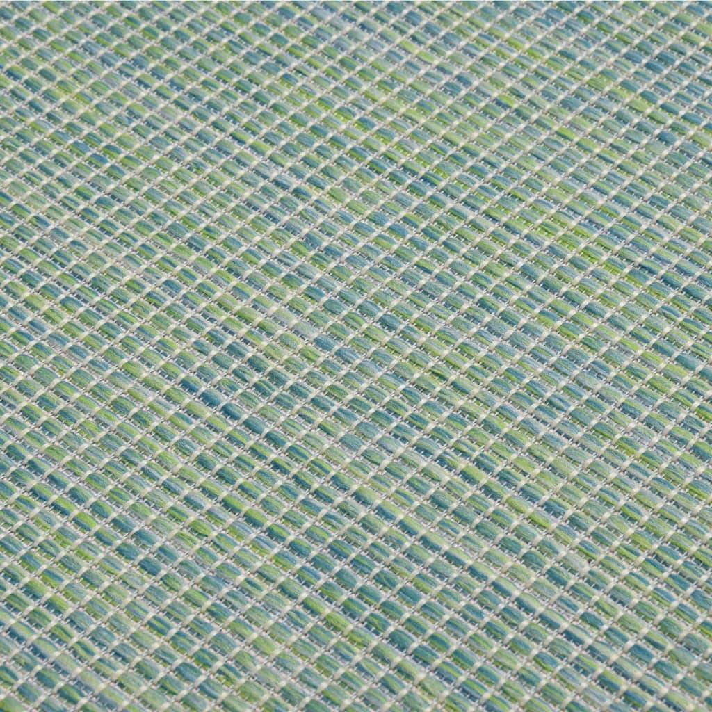 Tapis extérieur - Tapis à tissage plat d'extérieur - Tapis de jardin 100x200 cm Turquoise - Image 5