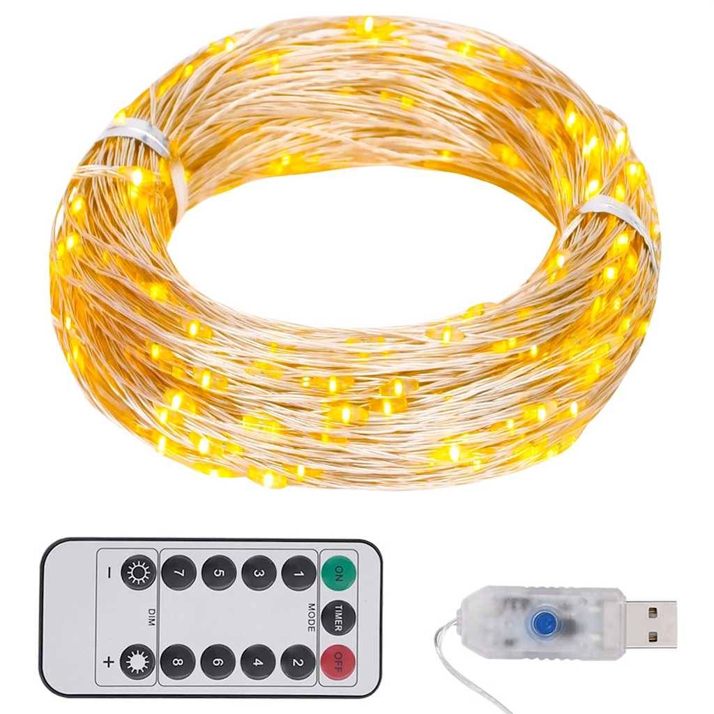 Guirlande Lumineuse LED Fil Cuivre 300 Lampes Télécommande Blanc Chaud 30m – ComfortXL Outdoor Living - Image 1
