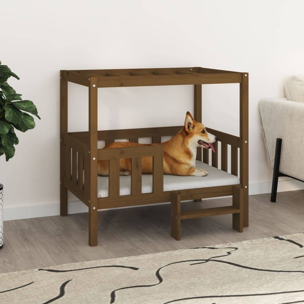 Vidaxl - Lit pour chien Marron miel 95,5x73,5x90 cm Bois de pin solide vidaXL 822385 - Imagen 1