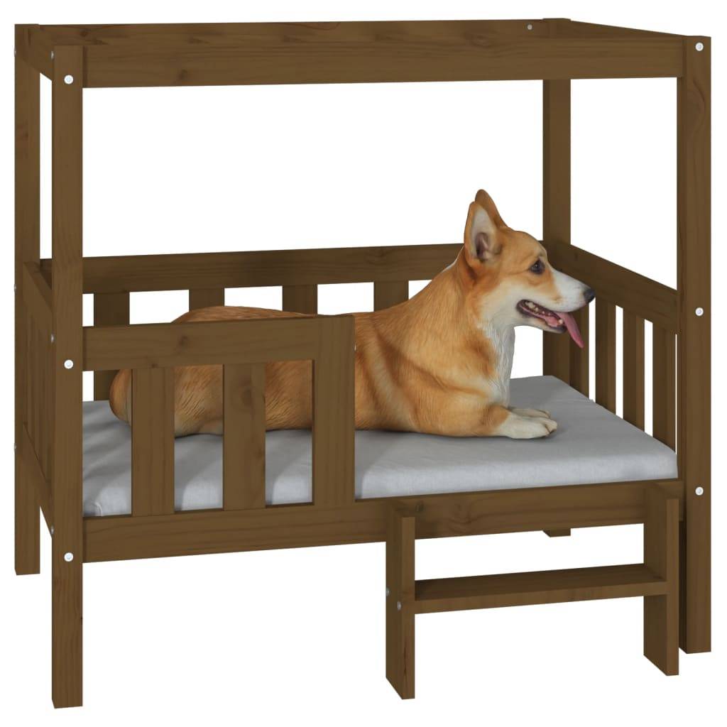 Vidaxl - Lit pour chien Marron miel 95,5x73,5x90 cm Bois de pin solide vidaXL 822385 - Imagen 5