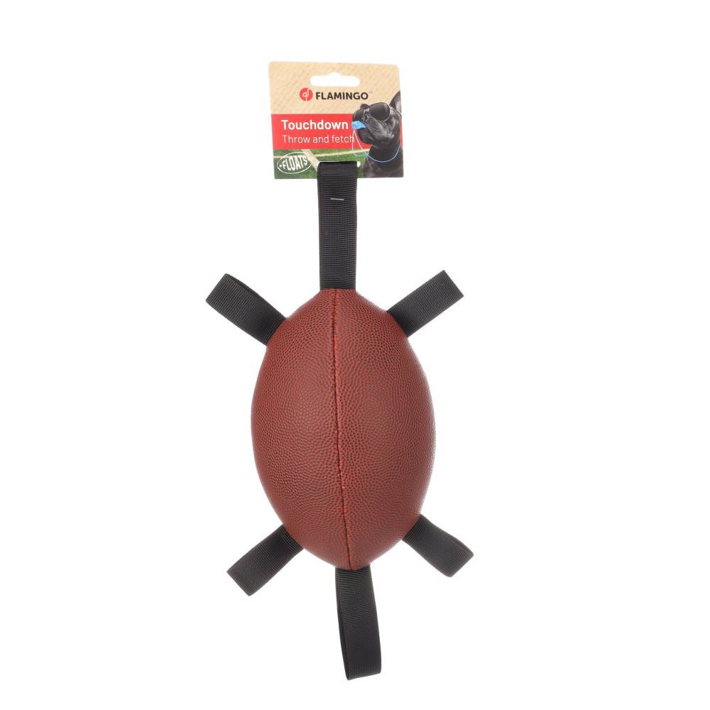 Flamingo - Jouet ballon Rugby marron foncé  ø 13 cm x 21 cm pour chien - Imagen 3