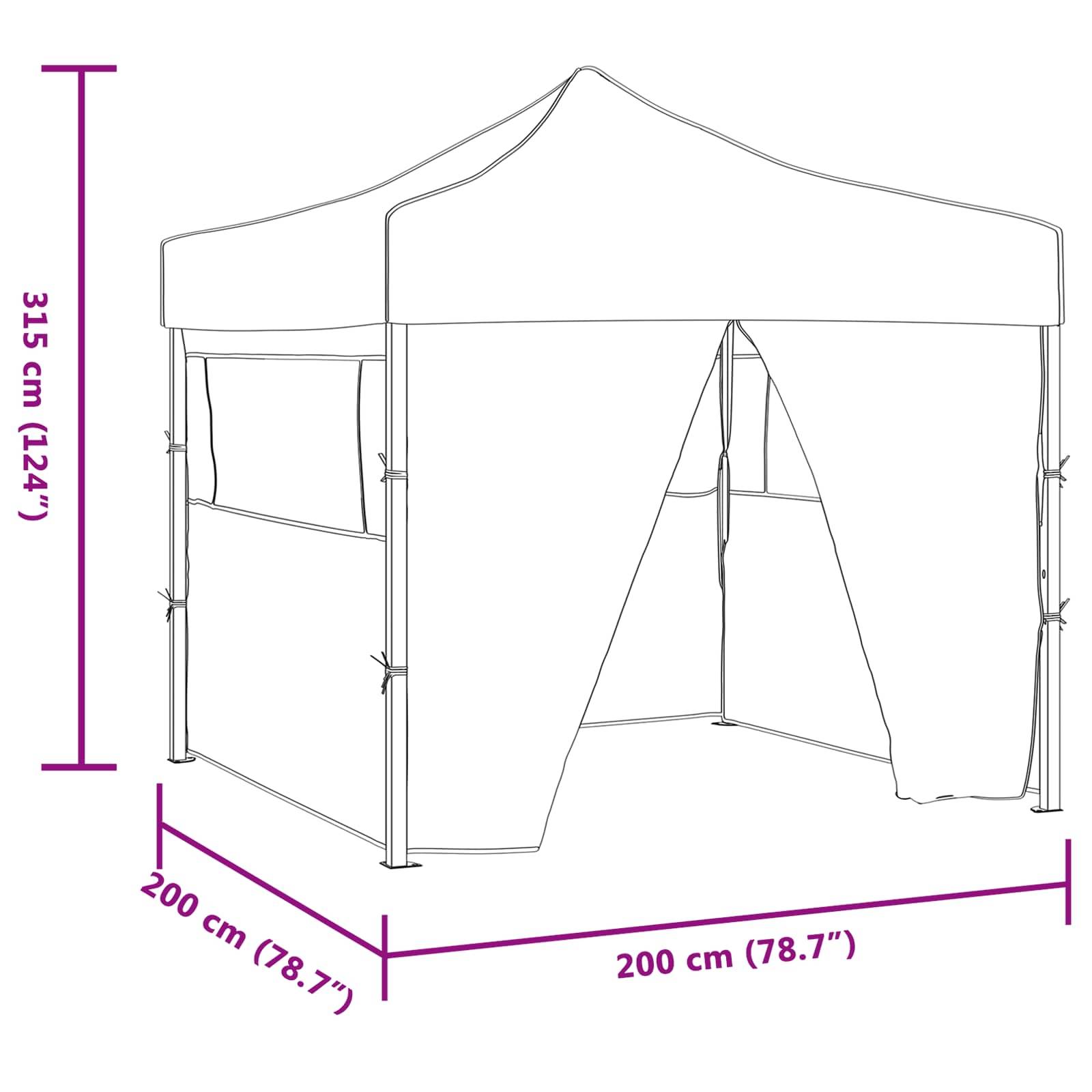 ComfortXL - Tente de réception pop-up Oxford jardin pliable réglable 200x200cm anthracite - ComfortXL Outdoor Living - Image 10