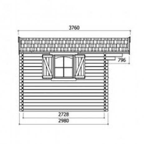 Abri de jardin Servoz en bois 7.44 m², Toiture Shingle rouge, Plancher Oui - Imagen 4