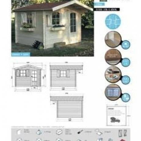 Abri de jardin Servoz en bois 7.44 m², Toiture Shingle rouge, Plancher Oui - Imagen 6
