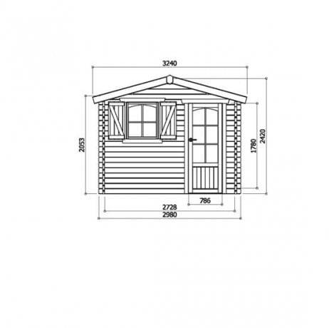 Abri de jardin Servoz en bois 7.44 m², Toiture Shingle rouge, Plancher Oui - Imagen 2