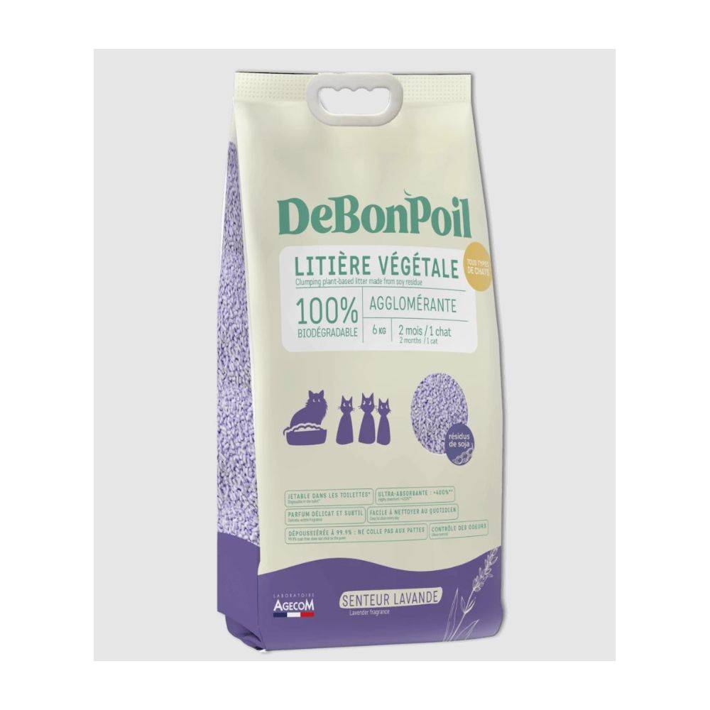Litière naturelle lavande biodegradable - Essentiel 6 kg