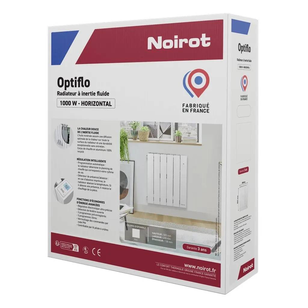 Radiateur blanc à inertie fluide - OPTIFLO - 2000W - 97x58,3x13 cm - 3 programmables - détection fenêtre et présence - NF 3 étoiles - Imagen 4