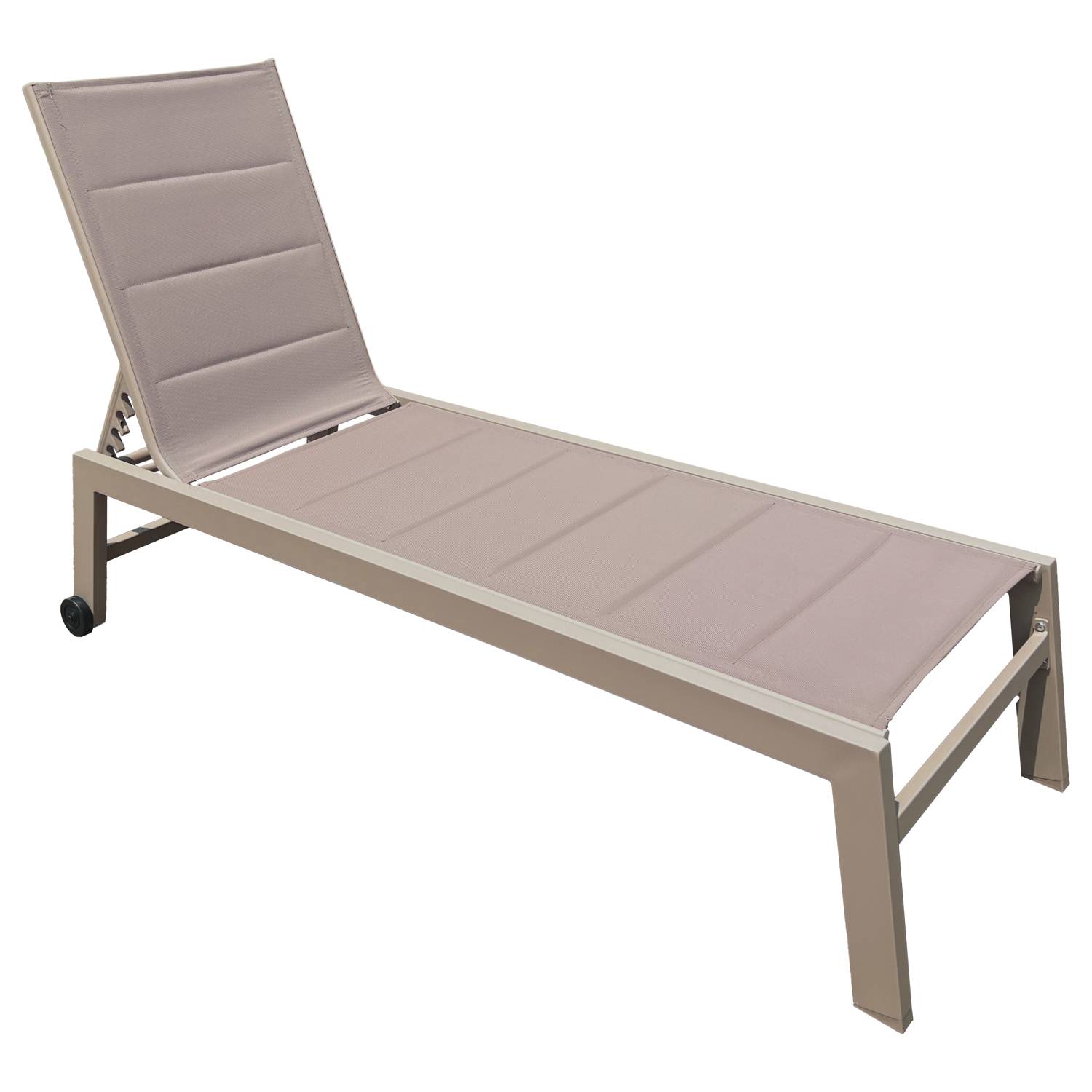 Happy Garden - Lot de 2 bains de soleil BARBADOS en textilène taupe - aluminium taupe - HAPPY GARDEN - Imagen 10