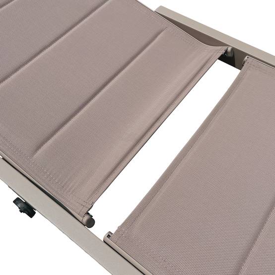 Happy Garden - Lot de 2 bains de soleil BARBADOS en textilène taupe - aluminium taupe - HAPPY GARDEN - Imagen 6