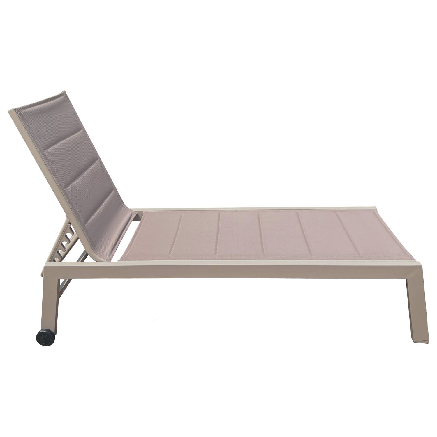 Happy Garden - Lot de 2 bains de soleil BARBADOS en textilène taupe - aluminium taupe - HAPPY GARDEN - Imagen 3