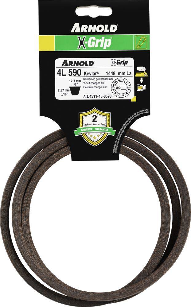 Arnold - Courroie trapézoïdale X-Grip V de type 4L590 Arnold - Imagen 1
