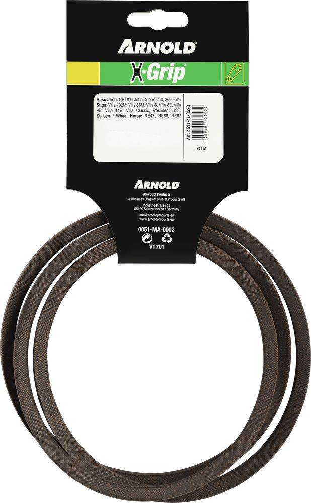 Arnold - Courroie trapézoïdale X-Grip V de type 4L590 Arnold - Imagen 4