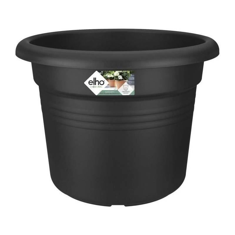 Elho - Pot De Fleurs Rond Green Basics - Plastique - ø40 - Noir - Imagen 1