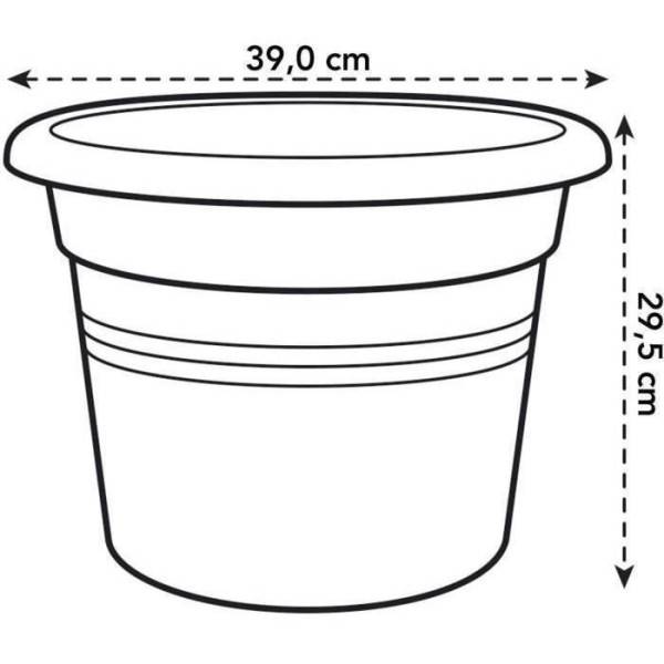 Elho - Pot De Fleurs Rond Green Basics - Plastique - ø40 - Noir - Imagen 2
