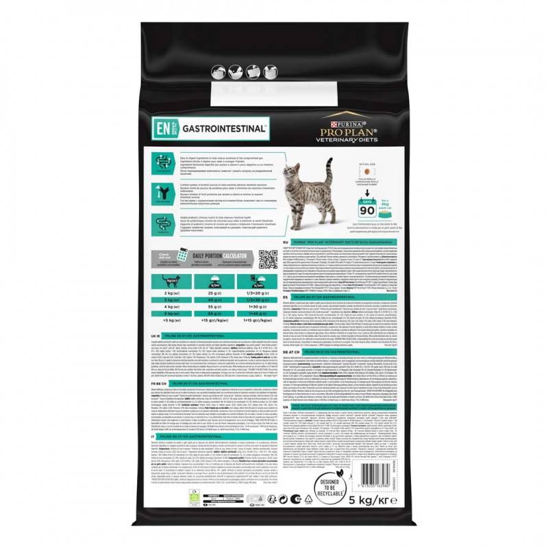 Proplan - Pro Plan Gastrointestinal Veterinary Diet EN St/Ox pour chats Sac 5 kg - Imagen 2