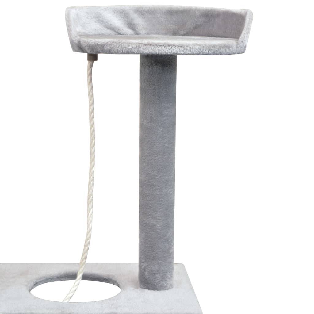 Grand arbre à chat 150 cm avec hamac griffoir sisal et échelle Gris – ComfortXL Pet Living - Image 4