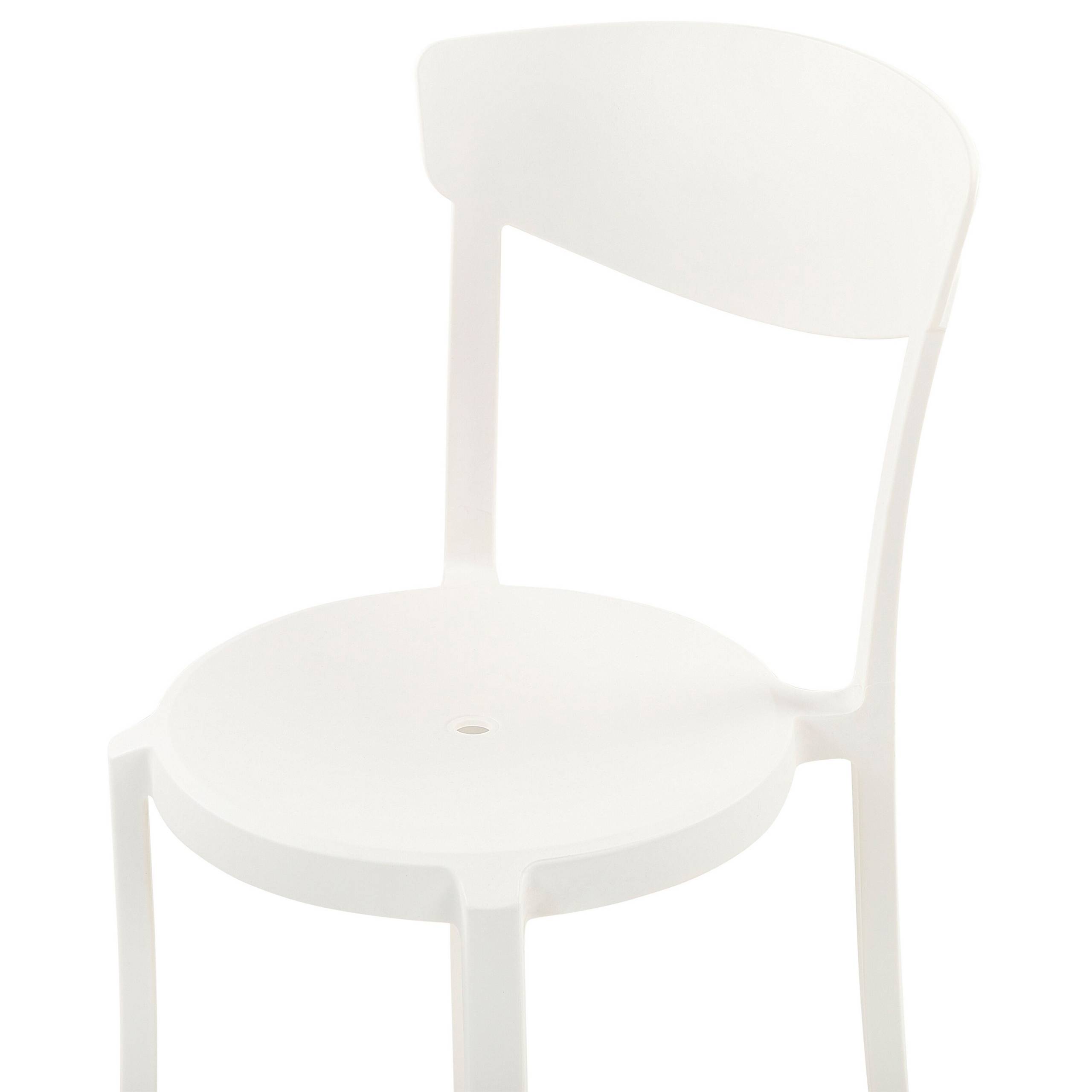 Beliani - Lot de 4 Chaises de Salle à Manger en Plastique Blanc Empilables et Légères pour Intérieur et Extérieur au Style Moderne et Scandianave Beliani - Imagen 7