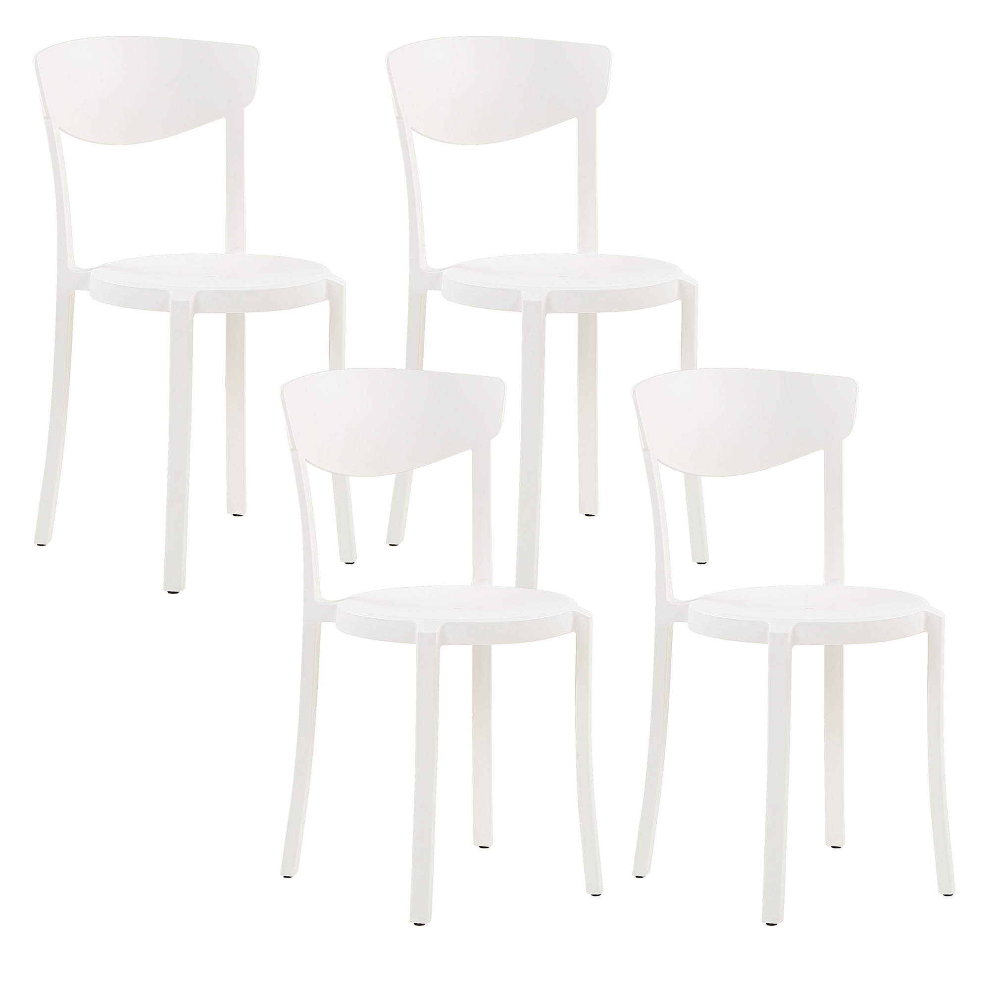Beliani - Lot de 4 Chaises de Salle à Manger en Plastique Blanc Empilables et Légères pour Intérieur et Extérieur au Style Moderne et Scandianave Beliani - Imagen 1