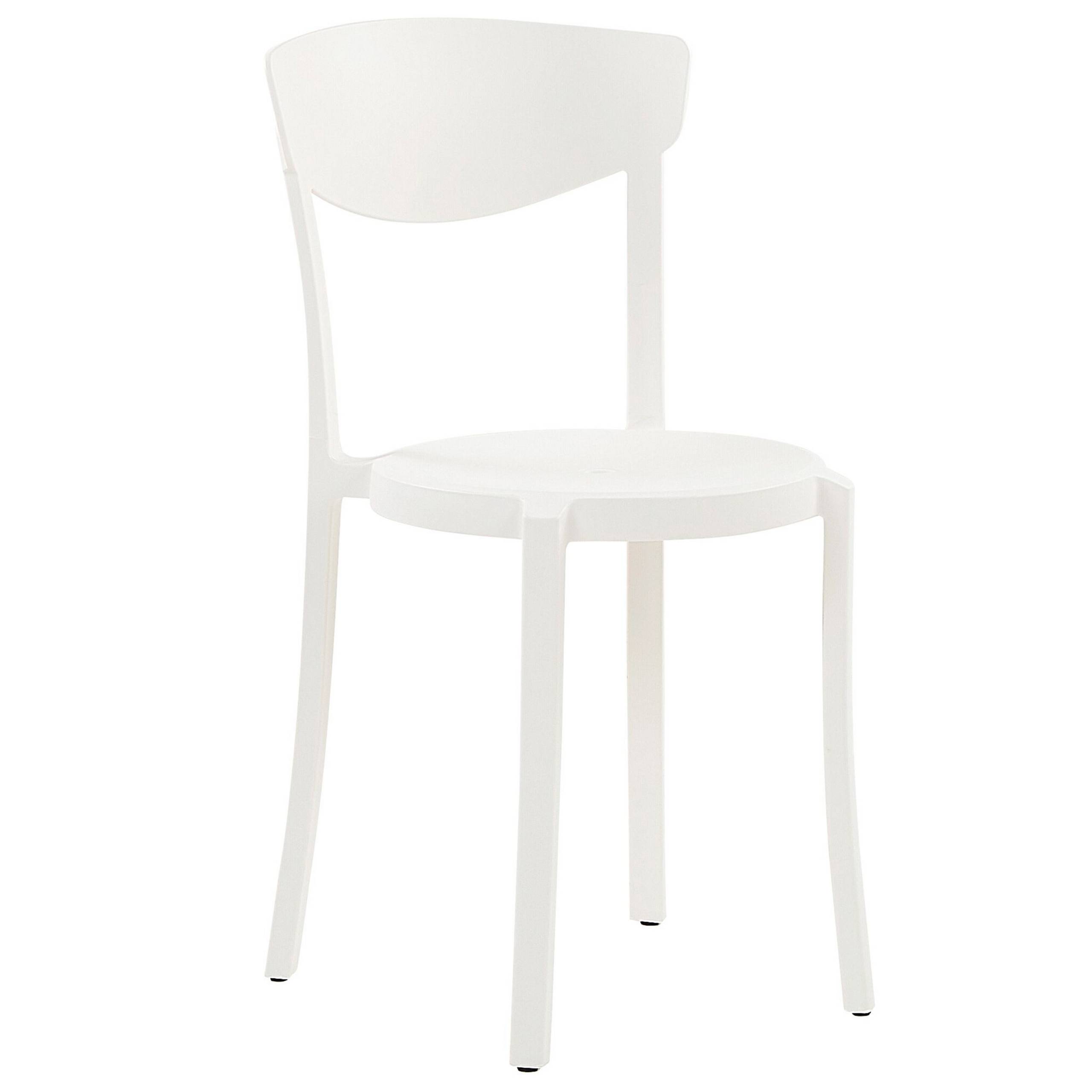 Beliani - Lot de 4 Chaises de Salle à Manger en Plastique Blanc Empilables et Légères pour Intérieur et Extérieur au Style Moderne et Scandianave Beliani - Imagen 4