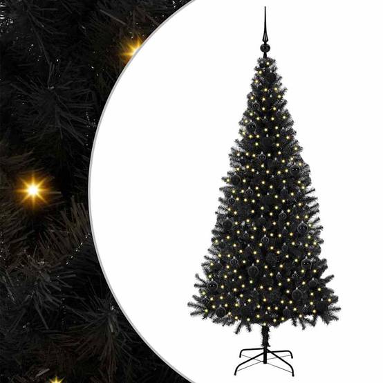 Vidaxl - Sapin de Noël Noir 180 cm PVC vidaXL 3396479 - Image 2
