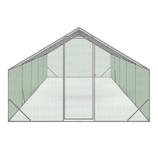 Enclos poulailler 30m² parc grillagé 10 x 3 M acier galvanisé - Image 3