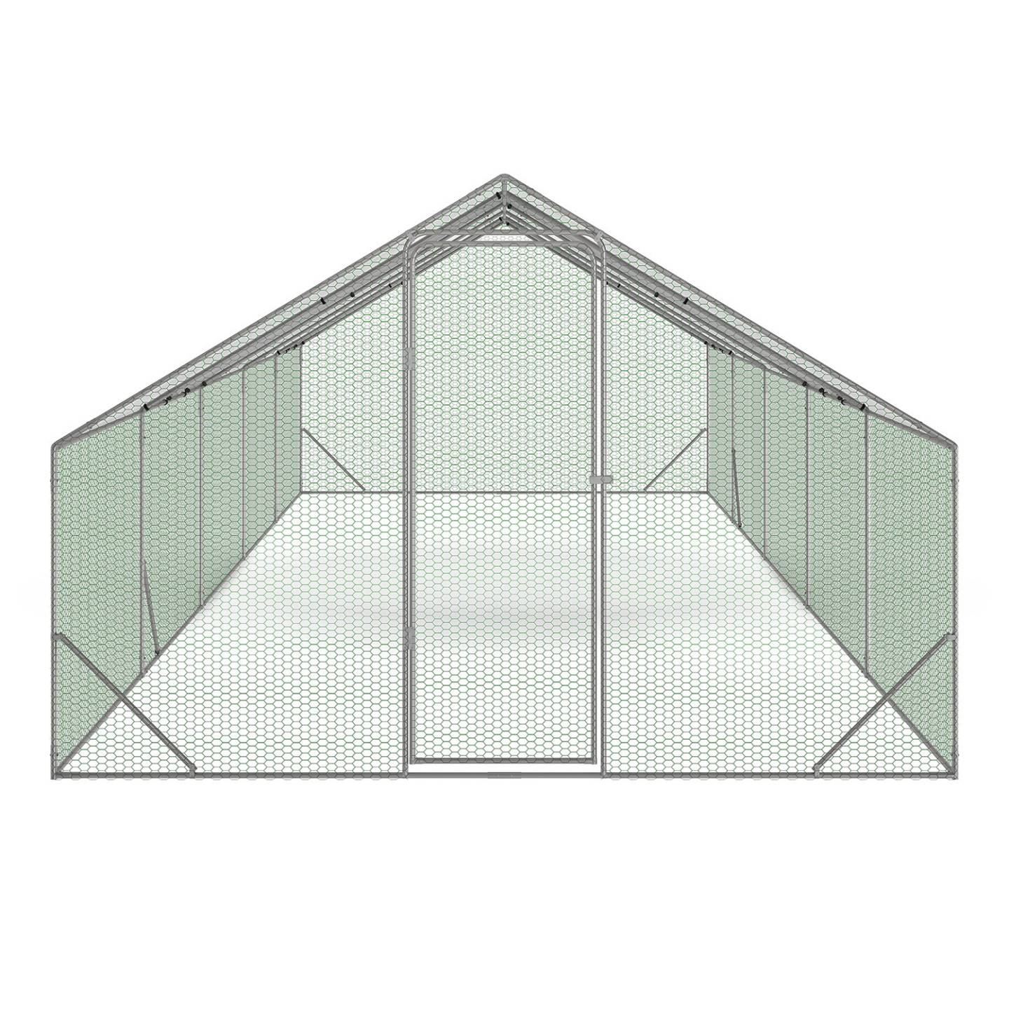 Enclos poulailler 30m² parc grillagé 10 x 3 M acier galvanisé - Image 3